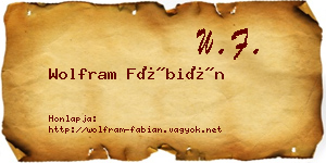 Wolfram Fábián névjegykártya